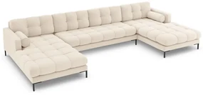 Coltar 7 locuri tapitat Bali picioare negre – L383 x l185 x h75
