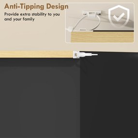 HOMCOM Dulap pentru pantofi 16 perechi, dulap cu 4 sertare rabatabile și polițe reglabile, negru și lemn natural | Aosom Romania