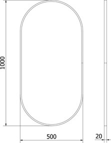 Mexen Loft oglindă ovală de baie 100 x 50 cm, ramă aurie - 9851-100-050-000-50