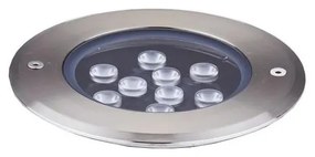 Corp de iluminat LED pentru căi de acces Ideal Lux FLOOR LED/12W/230V d. 14 cm CRI 90 IP67 crom