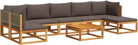 vidaXL Set canapele de grădină cu 8 piese și perne, lemn de salcâm și ratan