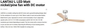 Lustra cu Ventilator si telecomanda LANTAU L LED DC nickel/pin