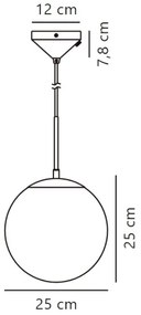 Lustră pe cablu Nordlux GRANT 1xE27/25W/230V d. 25 cm