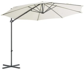 Umbrela suspendata cu stalp din otel, nisipiu, 300 cm Nisip, 300 x 255 cm