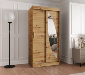 Dulap de haine 100 cm Milain (Stejar artisan). 1125989