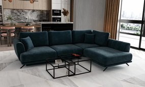 Coltar extensibil cu spatiu pentru depozitare, 276x191x90 cm, Larde R03, Eltap (Culoare: Bleu texturat - Borneo 38)