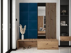 Mobilier hol Anrolat I (Stejar artisan + Negru + albastru) (cu oglindă). 1104697