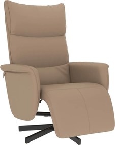 vidaXL Fotoliu rabatabil cu suport picioare cappuccino piele ecologică