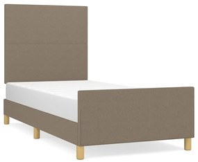 3124851 vidaXL Cadru de pat cu tăblie, gri taupe, 80x200 cm, textil