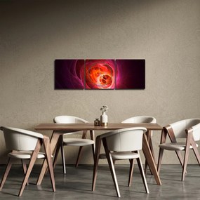 Tabloul modern cu abstracțiune roz (cu ceas) (90x30 cm)