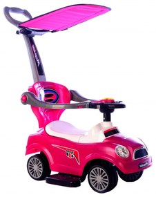 Masinuta copii si bebe NOVOKIDS™ MegaCar Plus ,Cu melodii ,Maner de impins pentru parinti detasabil, Copertina de protectie detasabila, Functie