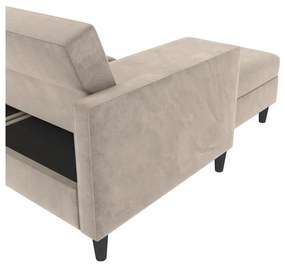 Colțar bej cu tapițerie din catifea Hartford – Støraa