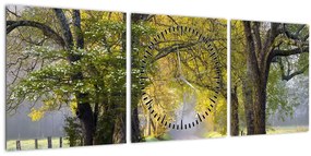 Tablou - Smoky Mountains, Gatlinburg, SUA (cu ceas) (90x30 cm)