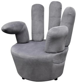 vidaXL Scaun model mână, gri, catifea