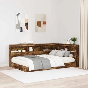 vidaXL Tăblie de depozitare cu raft Stejar afumat 120 cm Lemn compozit