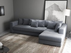 Colțar extensibil dumonde cu ladă de depozitare si sezut confortabil din spuma high-density, Gloria Ambience Gri 320x183 cm