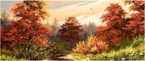 Tablou - Râu în peisaj de toamnă (120x50 cm)
