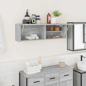 vidaXL Dulap perete baie, gri sonoma, 100x25x30 cm, lemn prelucrat