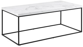 Măsuță de cafea albă cu blat cu aspect de marmură 55x110 cm Barossa – Actona