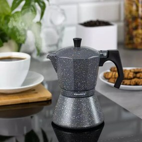 La mâna a doua: Cafetiera moka Klausberg KB 7298, 12 cesti, 600 ml, Inductie, Marmura gri