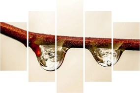Tablou cu picături de apă pe creangă (150x105 cm)