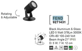Mini proiector LED modern pentru iluminat exterior IP65 FEND I