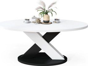 Mazzoni Măsuță de cafea ovală LOXA Albă / Neagră - MĂSUȚĂ DE CAFEA 120x65 cm