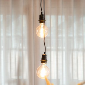 Lampă suspendată neagră cu 2 lumini - Cava