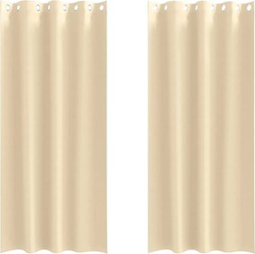 vidaXL Perdele Opaque cu Inel 2 pcs Crem 260 x 140 cm Poliester