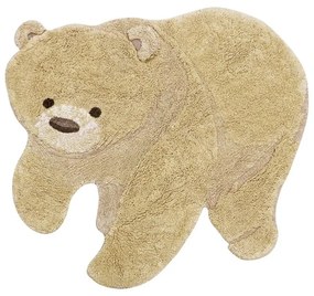 Covor pentru copii bej lavabil/țesut manual din bumbac 120x122 cm Bear – Lorena Canals