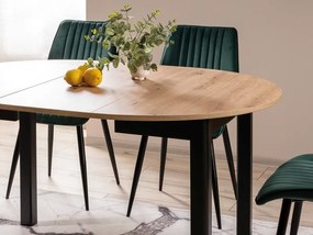 Masa extensibila Dante stejar artizan/negru mat - L102-142 cm