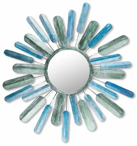 Accesoriu Decorativ de Perete Metal Art Mirror Sun, Metal
