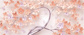 Tablou florilor de pom din coral - abstract (120x50 cm)
