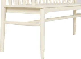 Bancă din lemn de mango, crem, cu spătar și brațe, 98 x 153 x 54 cm, „Cottage”