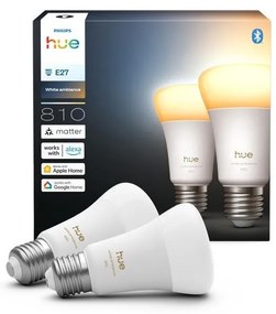 Set 2x bec LED reglabil Philips Hue White Ambiance E27/6W/230V 1000-20000K