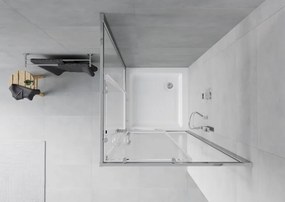 Mexen Rio cabina de duș pătrată 70 x 70 cm, transparentă, crom + cadă de duș, albă - 860-070-070-01-00-4510