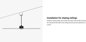 Lustra cu Ventilator incastrat tavan cu telecomanda KLIM S 92,5cm, alb/ pin