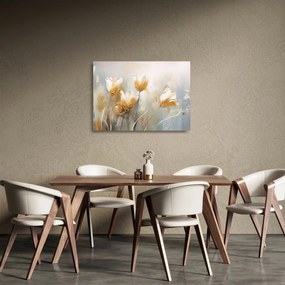 Tablou pe sticlă - Pictura de lalele (70x50 cm)