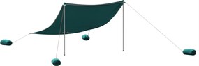 vidaXL Baldachin de plajă cu ancore de nisip, verde, 304x300 cm