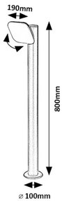 Stalp de exterior, terasa sau gradina, IP44 LED Odiel H-80cm