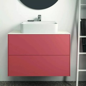 Dulap baza suspendat Ideal Standard Atelier Conca rosu - oranj mat 2 sertare 80 cm