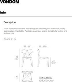 Set de 4 scaune de exterior / interior moderne design geometric KIMONO 54299