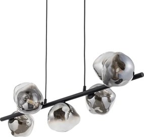 Brilagi - Lustru suspendat pe cablu VULCANO 7xG9/8W/230V negru/negru fumuriu