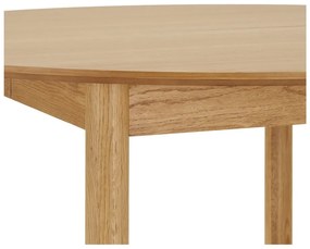 Masă de dining rotundă extensibilă cu aspect de lemn de stejar cu blat suplimentar ø 120 cm Bundaberg – House Nordic