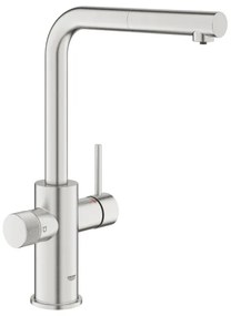 GROHE 30601DC0 - Baterie pentru chiuvetă BLUE PURE cu pipa extractibilă, finisaj inox