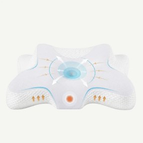 Perna cervicala ortopedica CERVI-SAN Relax memory foam pentru gat si umeri, Alb