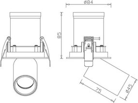 Spot LED 4000K incastrabil GARDA 4,5cm alb