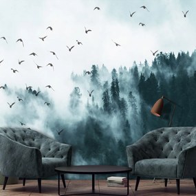 Fototapet - Păsări în ceață (152,5x104 cm)