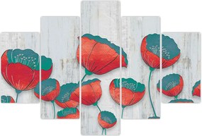 Tablou - Maci de câmp - petrol (150x105 cm)