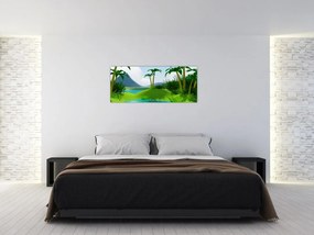 Tablou - Lac în junglă (120x50 cm)